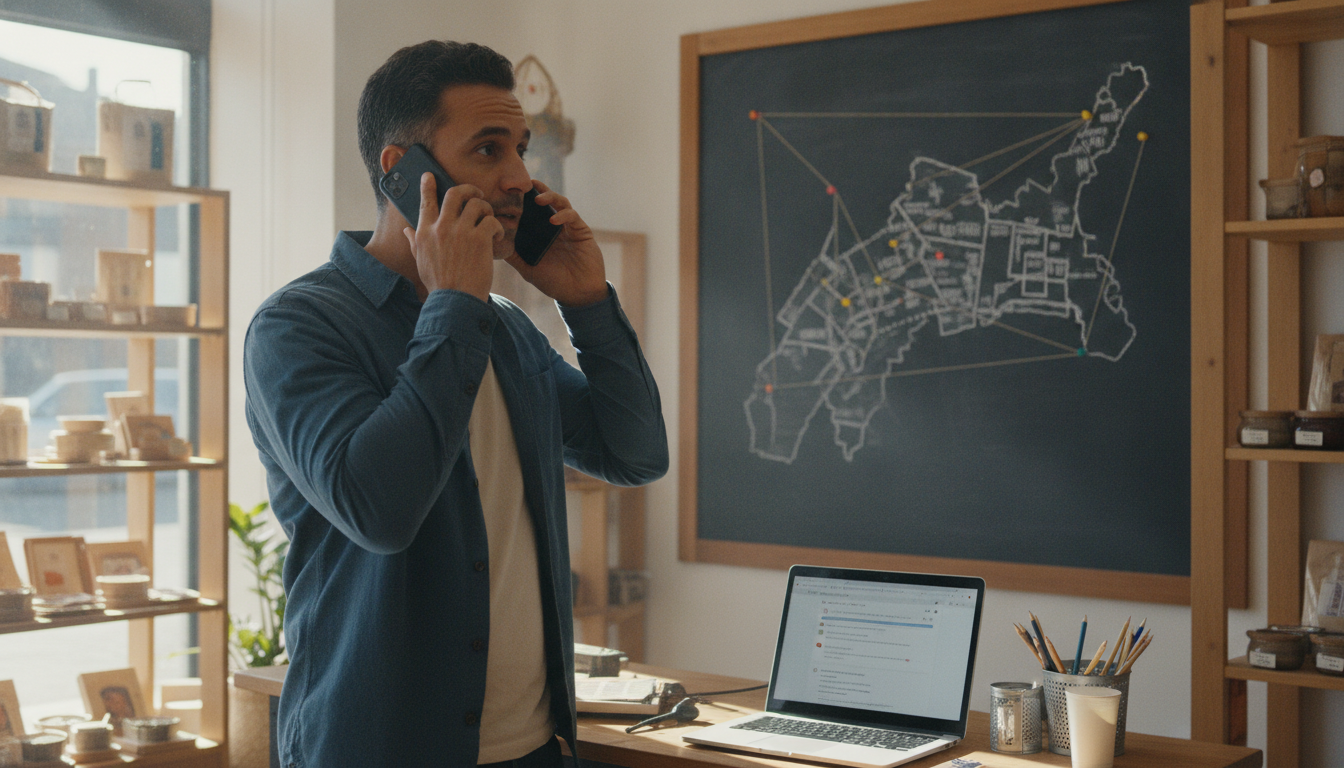 Graphique montrant la progression du trafic local et des appels pour une petite entreprise sur 3 mois — SEO Local pour TPE...