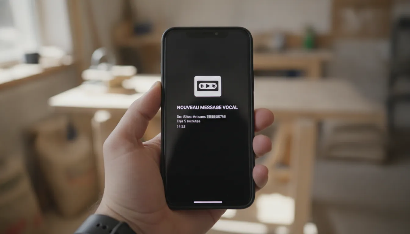 Notification d'un message vocal sur l'écran d'un smartphone